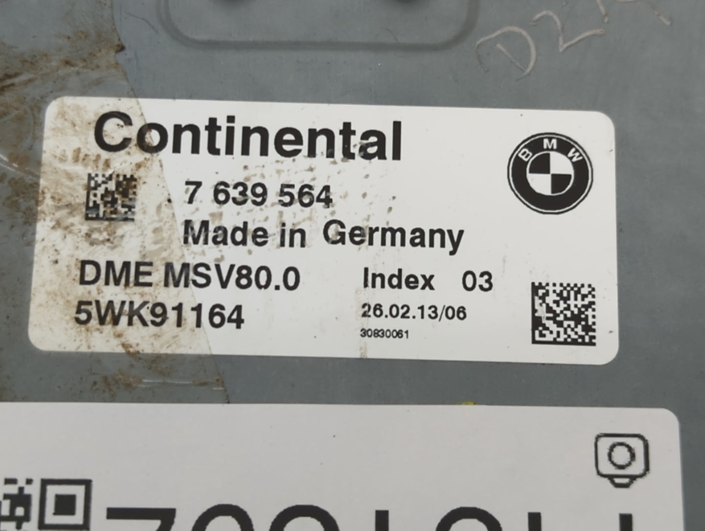 2013 Bmw 328i PCM Engine Control Computer ECU ECM PCU OEM P/N:5WK91164 7 639 564 Fits OEM Used Auto Parts - Oemusedautoparts