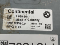 2013 Bmw 328i PCM Engine Control Computer ECU ECM PCU OEM P/N:5WK91164 7 639 564 Fits OEM Used Auto Parts - Oemusedautoparts