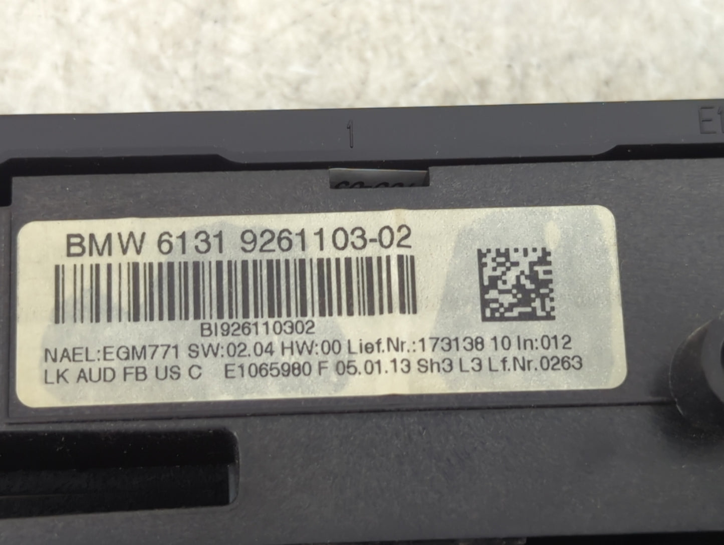 2012-2014 Bmw 335i Climate Control Module Temperature AC/Heater Replacement P/N:9261103-02 Fits Fits 2012 2013 2014 OEM Used