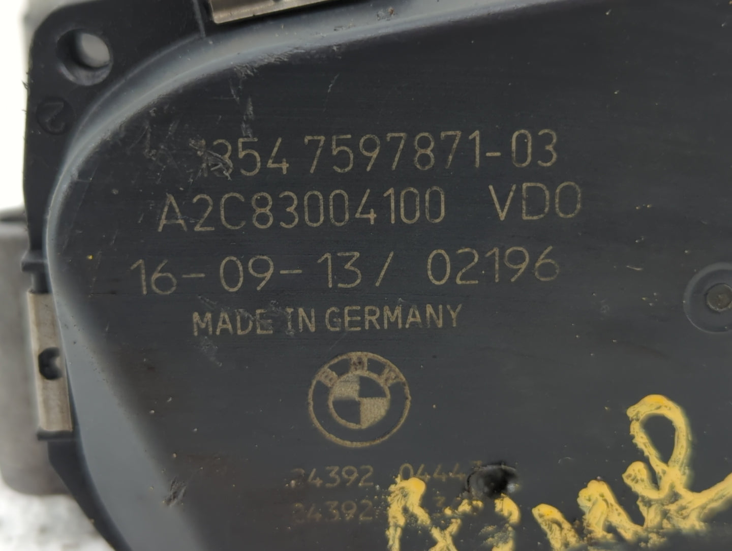 2011-2015 Bmw 335i Throttle Body P/N:1354 7597871-01 1354 7597871-03 Fits OEM Used Auto Parts - Oemusedautoparts1.com
