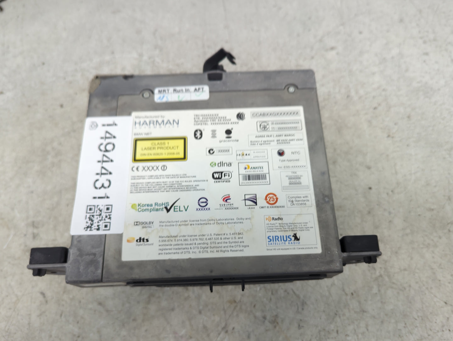 2013 Bmw 528 Radio AM FM Cd Player Receiver Replacement P/N:9290362 01 Fits OEM Used Auto Parts - Oemusedautoparts1.com