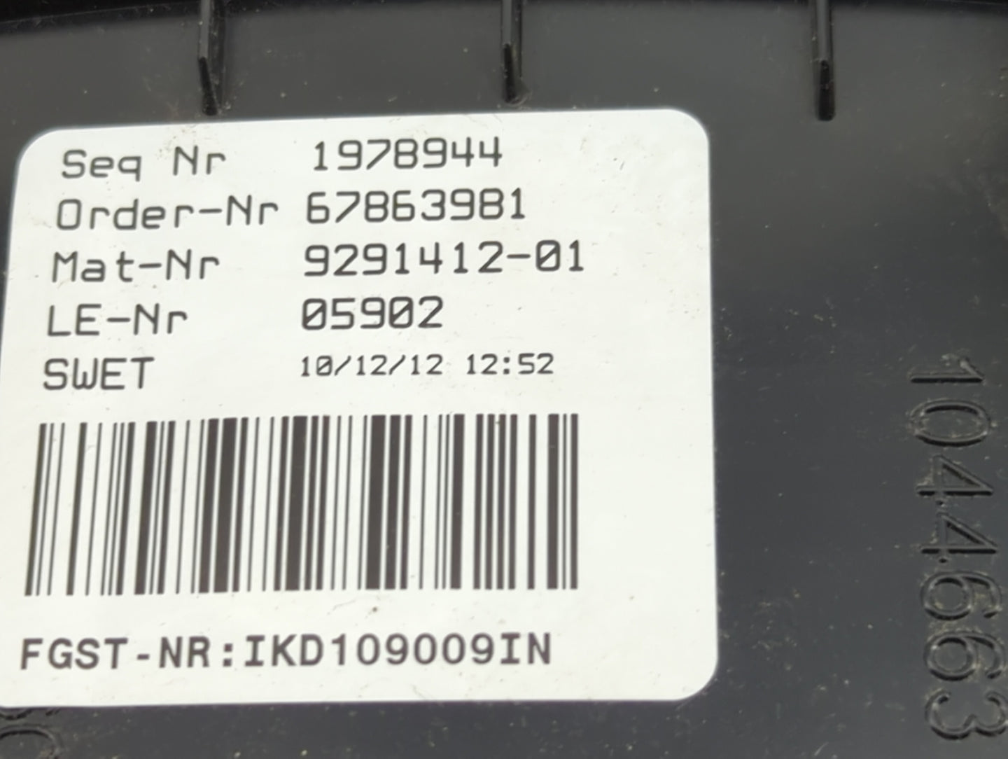 2012-2013 Bmw 528i Instrument Cluster Speedometer Gauges P/N:9291412-01 67863981, 1978944 Miles: Fits Fits 2011 2012 2013 OE