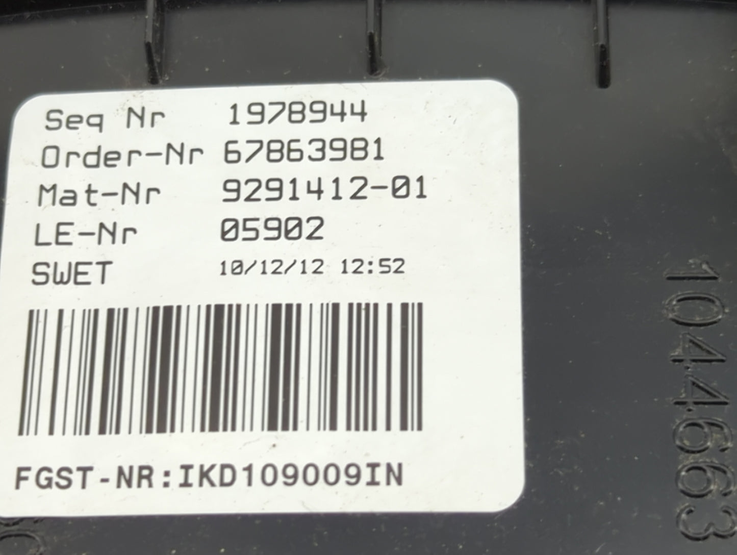 2012-2013 Bmw 528i Instrument Cluster Speedometer Gauges P/N:9291412-01 67863981, 1978944 Miles: Fits Fits 2011 2012 2013 OE