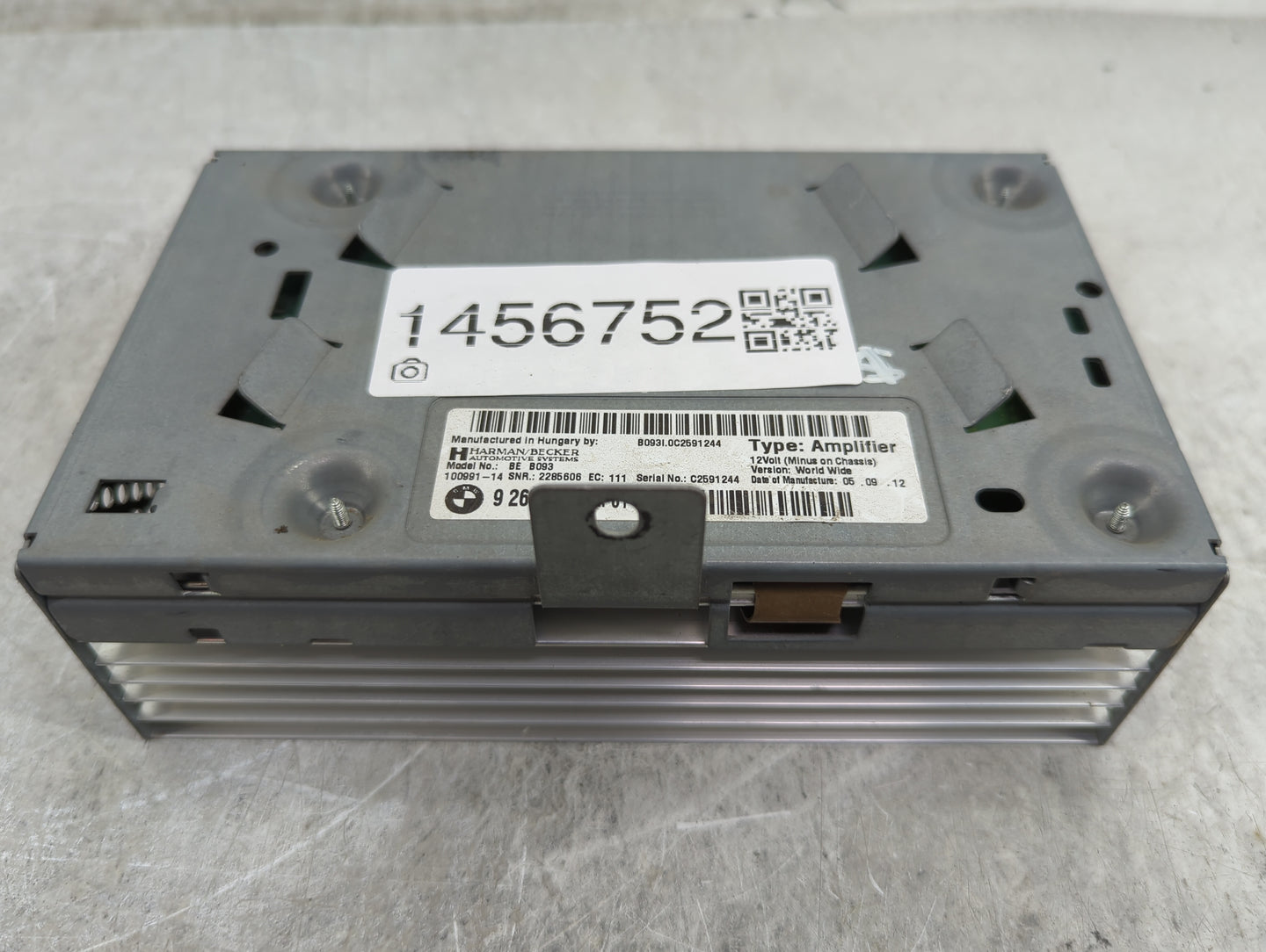 2011-2013 Bmw 528i Radio Speaker Amplifier 9266355|b093|2285606|c2591244 - Oemusedautoparts1.com