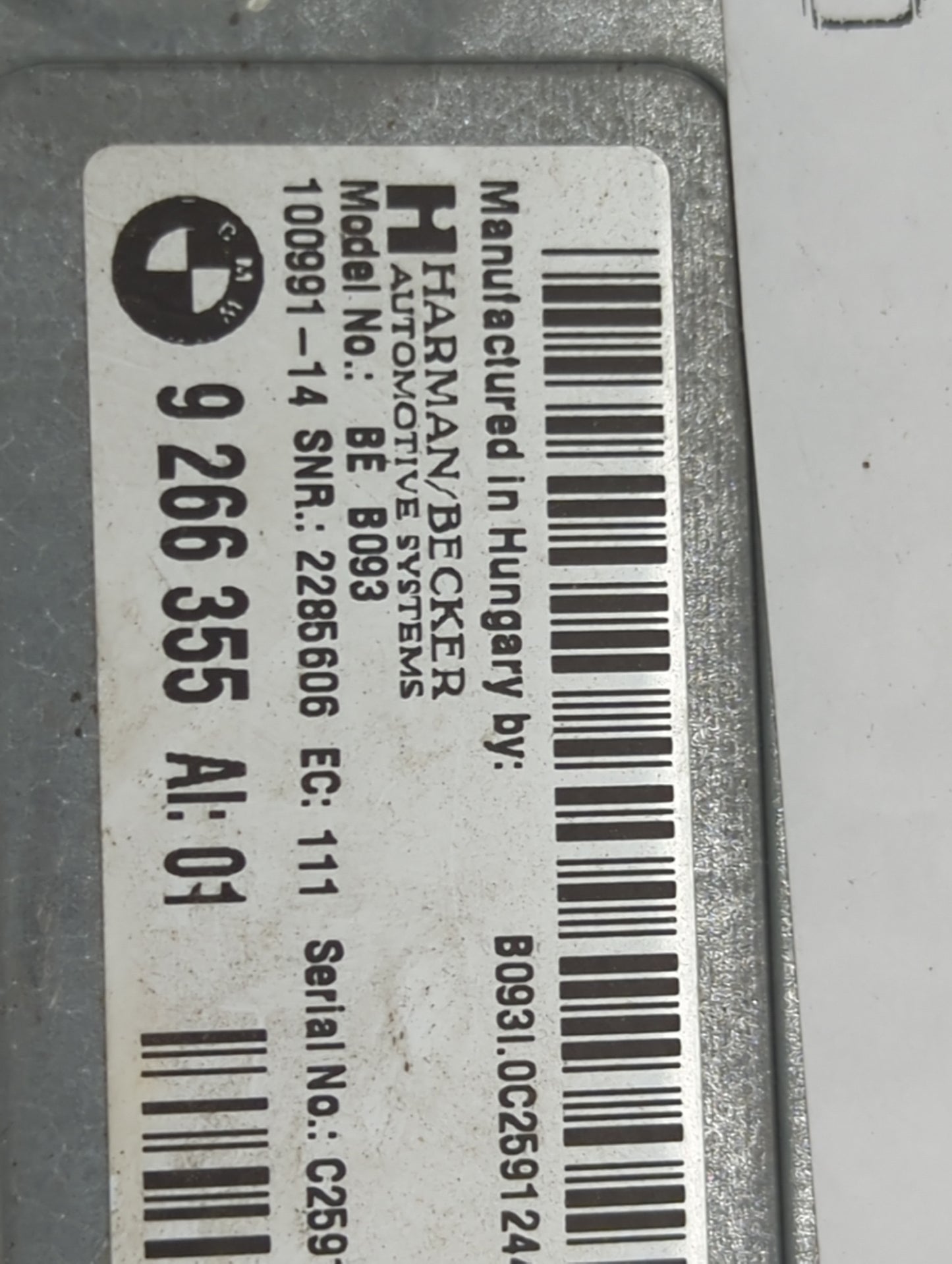 2011-2013 Bmw 528i Radio Speaker Amplifier 9266355|b093|2285606|c2591244 - Oemusedautoparts1.com