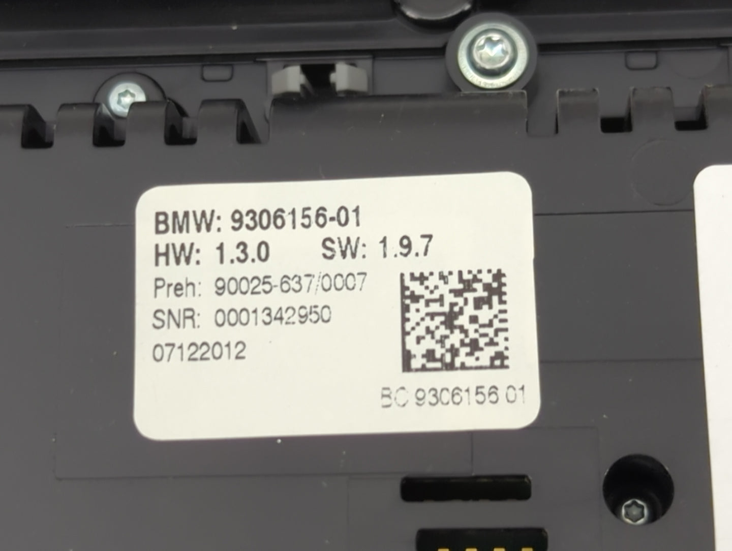 2011-2016 Bmw 535i Climate Control Module Temperature AC/Heater Replacement P/N:9306156-01 90025-637/0007 Fits OEM Used Auto