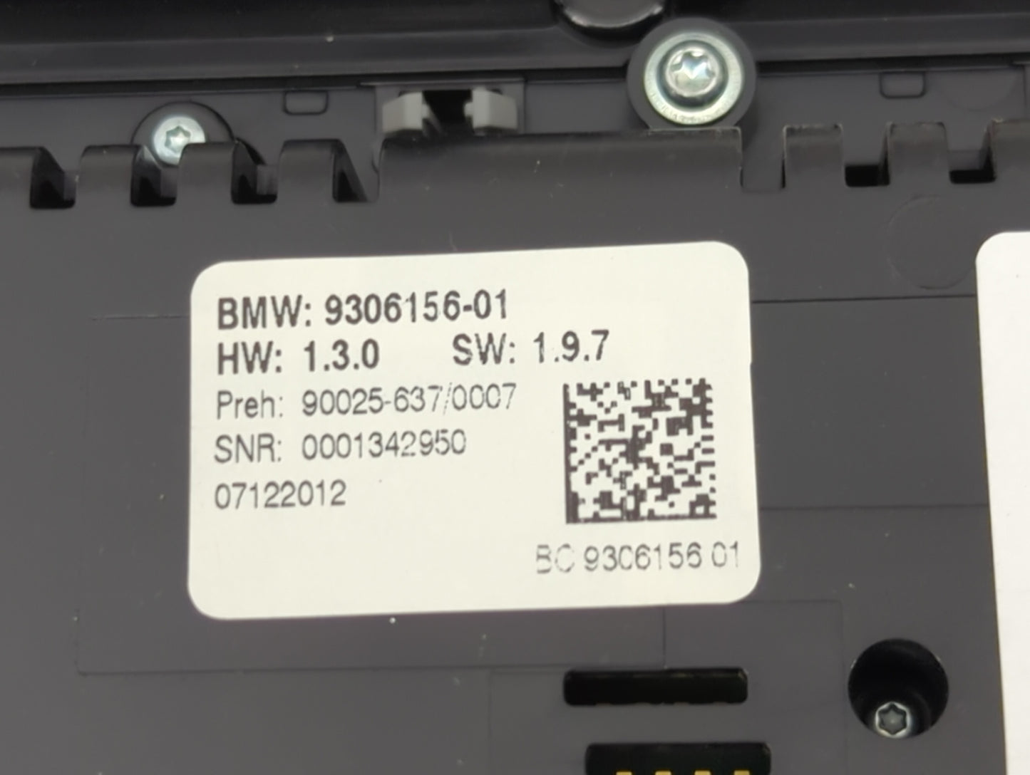 2011-2016 Bmw 535i Climate Control Module Temperature AC/Heater Replacement P/N:9306156-01 90025-637/0007 Fits OEM Used Auto