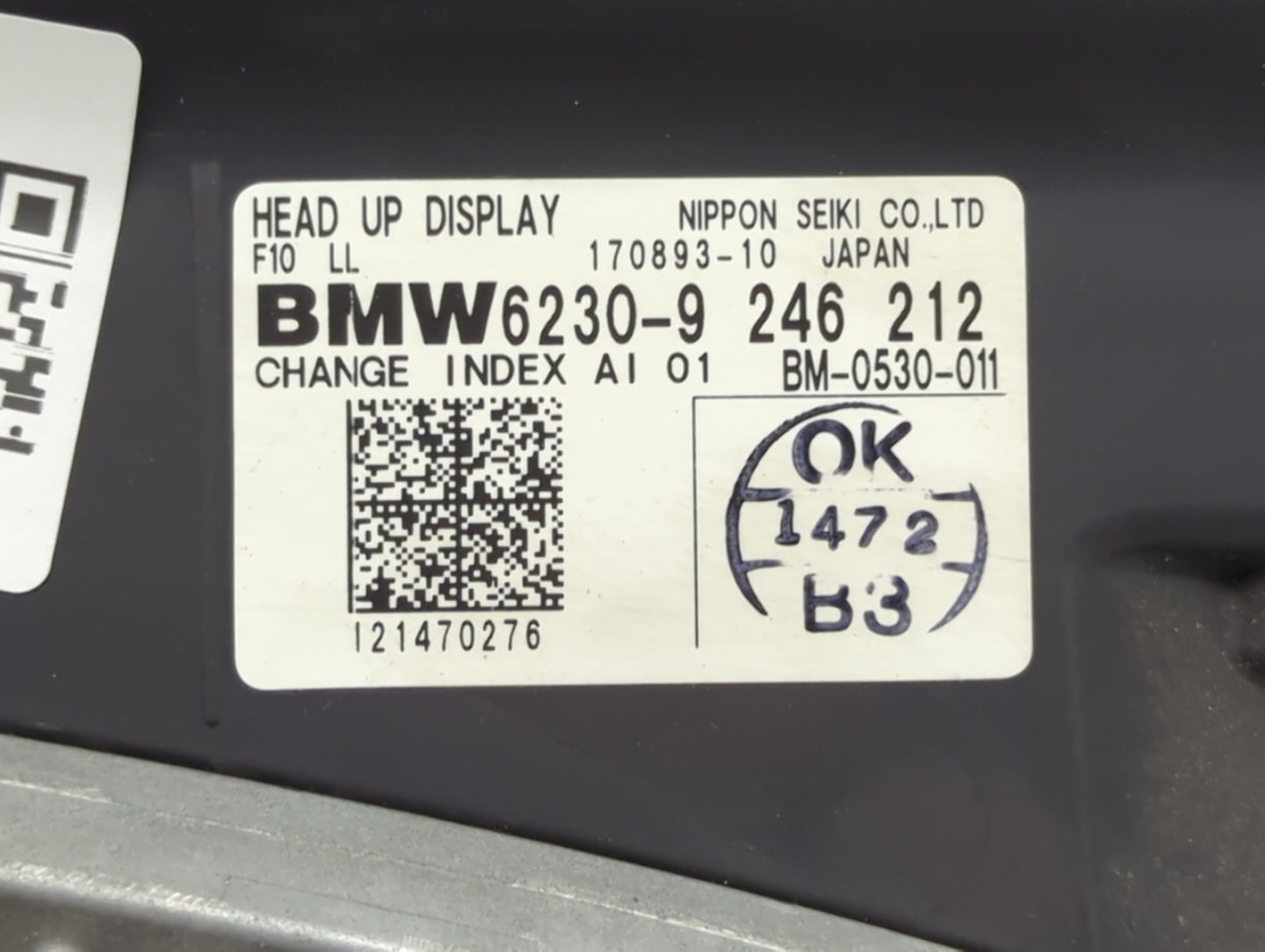 2013 Bmw 535i Dash Dashboard Heads Up Display Hud Oem - Oemusedautoparts1.com