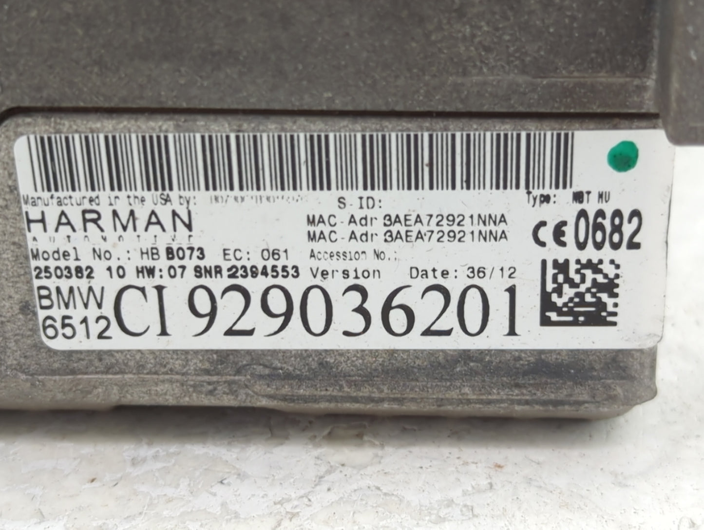 2013 Bmw 535i Radio AM FM Cd Player Receiver Replacement P/N:CI929036201 Fits Fits 2012 2014 OEM Used Auto Parts - Oemusedau