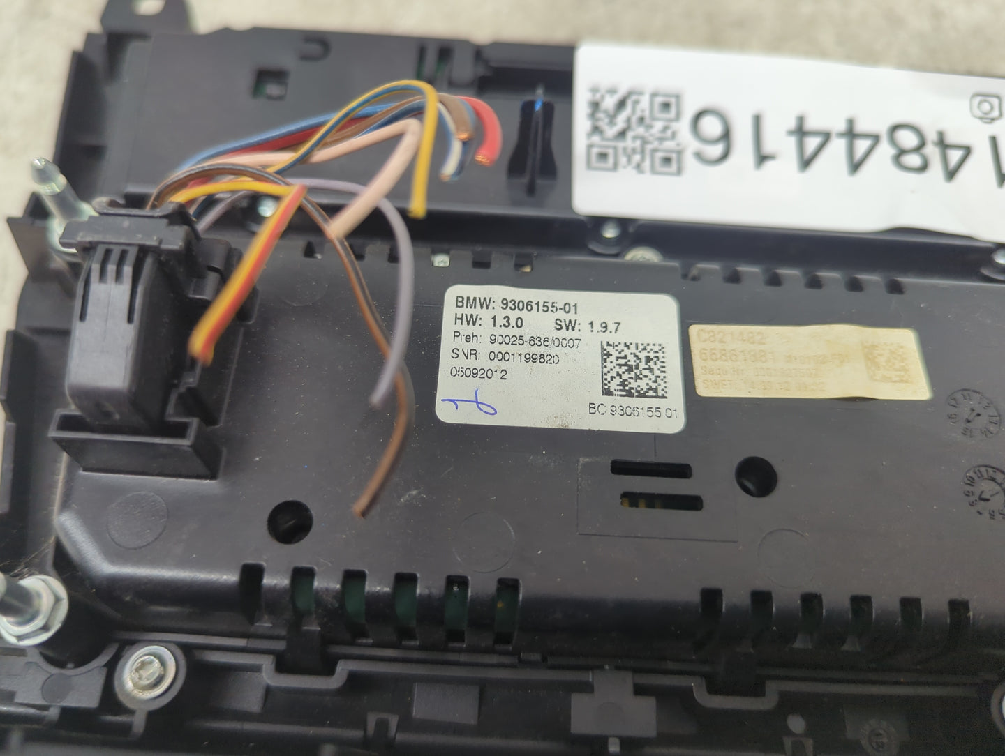 2011-2016 Bmw 535i Climate Control Module Temperature AC/Heater Replacement P/N:9306155-01 C821482 Fits OEM Used Auto Parts 