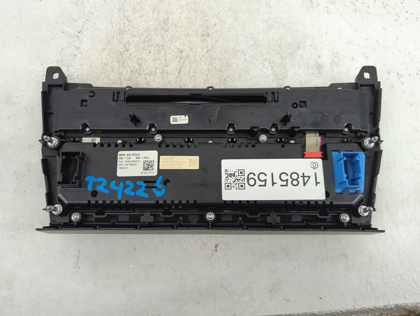 2011-2016 Bmw 535i Climate Control Module Temperature AC/Heater Replacement P/N:9317672-01 9317672 Fits OEM Used Auto Parts 
