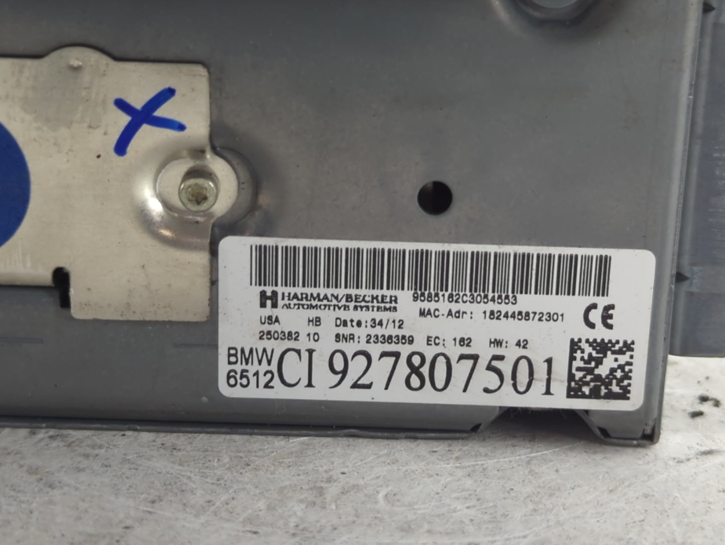 2013 Bmw M5 Radio AM FM Cd Player Receiver Replacement P/N:927807501 Fits Fits 2011 2012 2014 2015 2016 OEM Used Auto Parts 