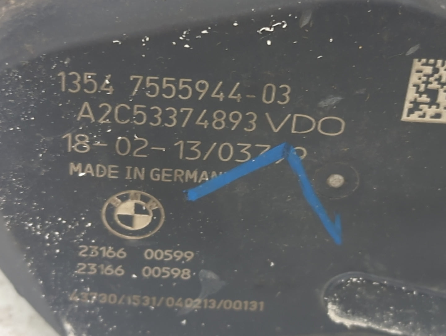 2012-2016 Bmw M5 Throttle Body P/N:7555944-03 Fits Fits 2008 2009 2010 2011 2012 2013 2014 2015 2016 2017 2018 2019 OEM Used