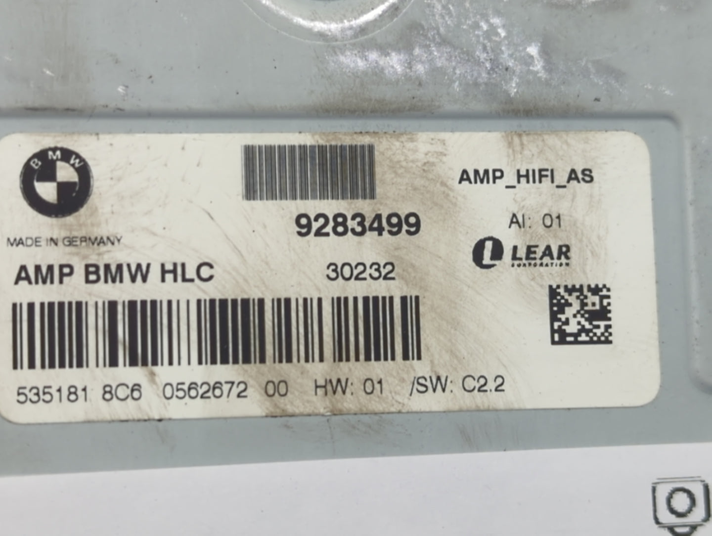 2013 Bmw X1 Radio Speaker Amplifier 9283499|535181 - Oemusedautoparts1.com