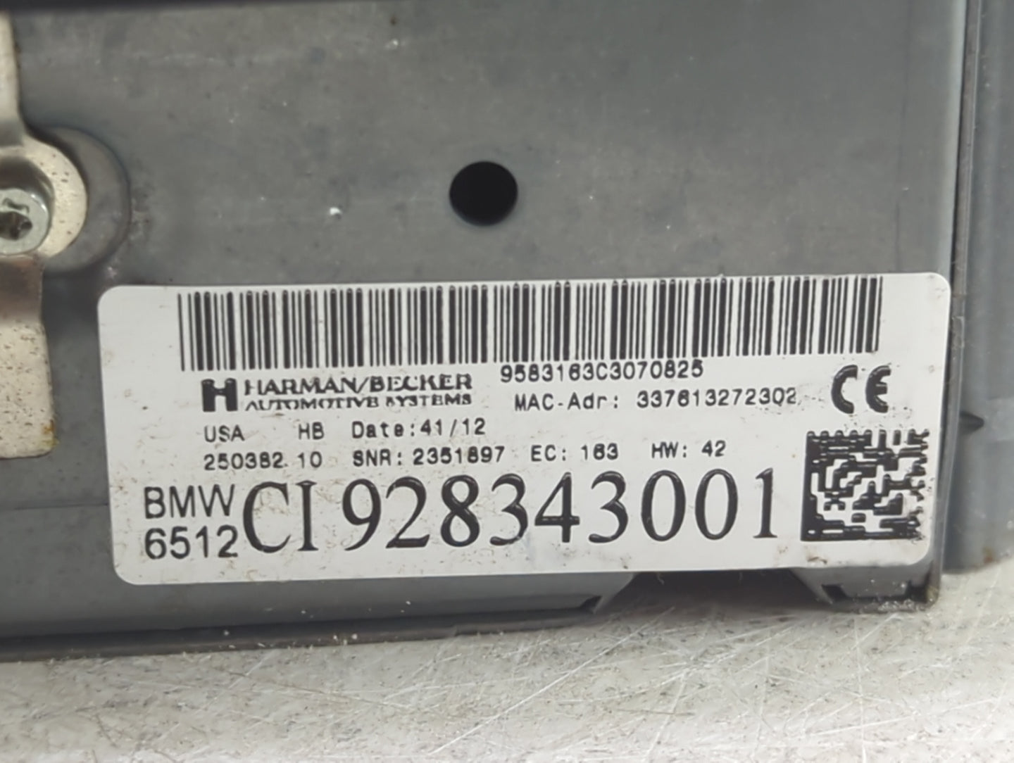 2012-2015 Bmw X1 Radio AM FM Cd Player Receiver Replacement P/N:9583163C3070825 CI928343001 Fits OEM Used Auto Parts - Oemus