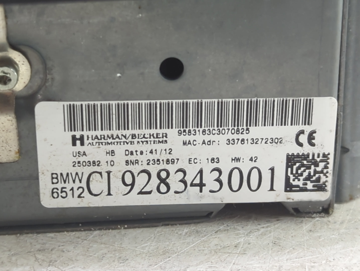 2012-2015 Bmw X1 Radio AM FM Cd Player Receiver Replacement P/N:9583163C3070825 CI928343001 Fits OEM Used Auto Parts - Oemus