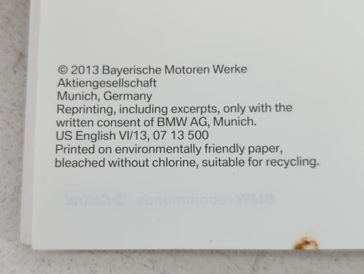 2013 Bmw X3 Owners Manual Book Guide OEM Used Auto Parts - Oemusedautoparts1.com