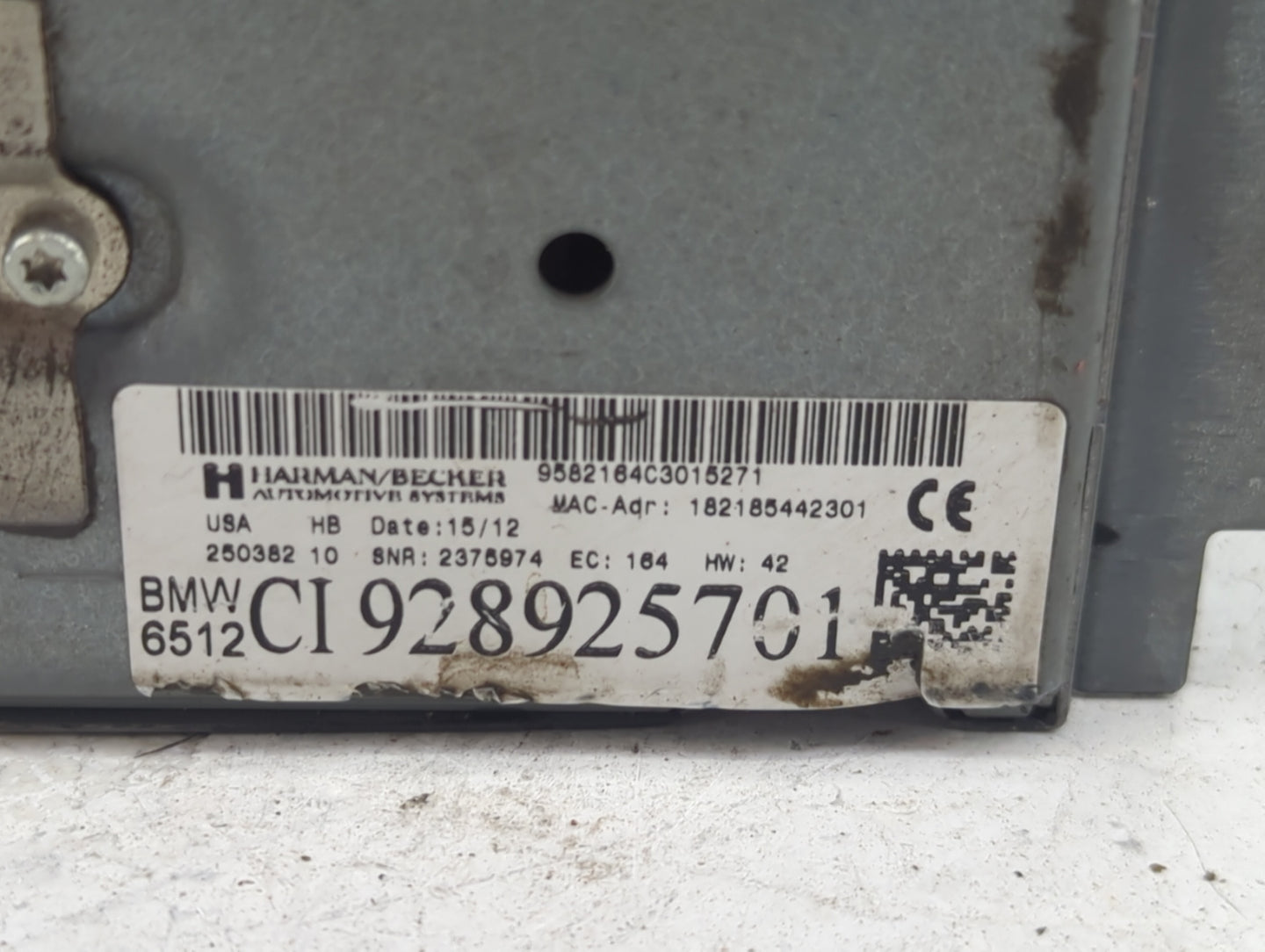 2011-2013 Bmw X3 Radio AM FM Cd Player Receiver Replacement P/N:928925701 Fits Fits 2010 2011 2012 2013 OEM Used Auto Parts 