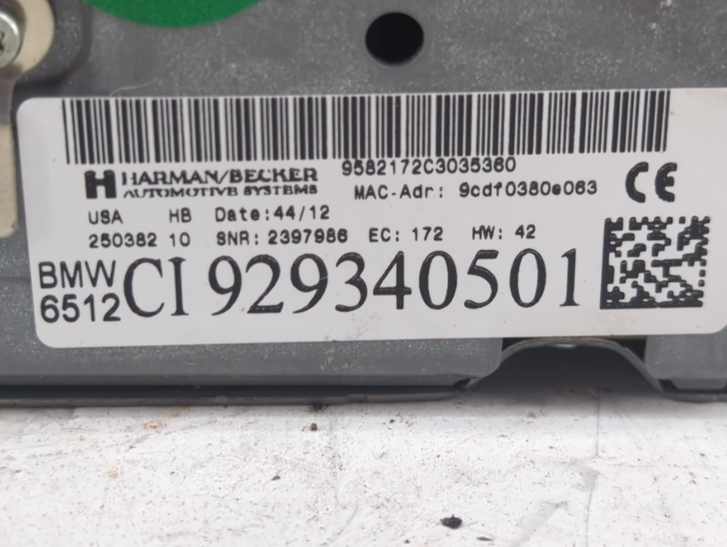 2011-2013 Bmw X3 Radio AM FM Cd Player Receiver Replacement P/N:929340501 Fits Fits 2010 2011 2012 2013 OEM Used Auto Parts 