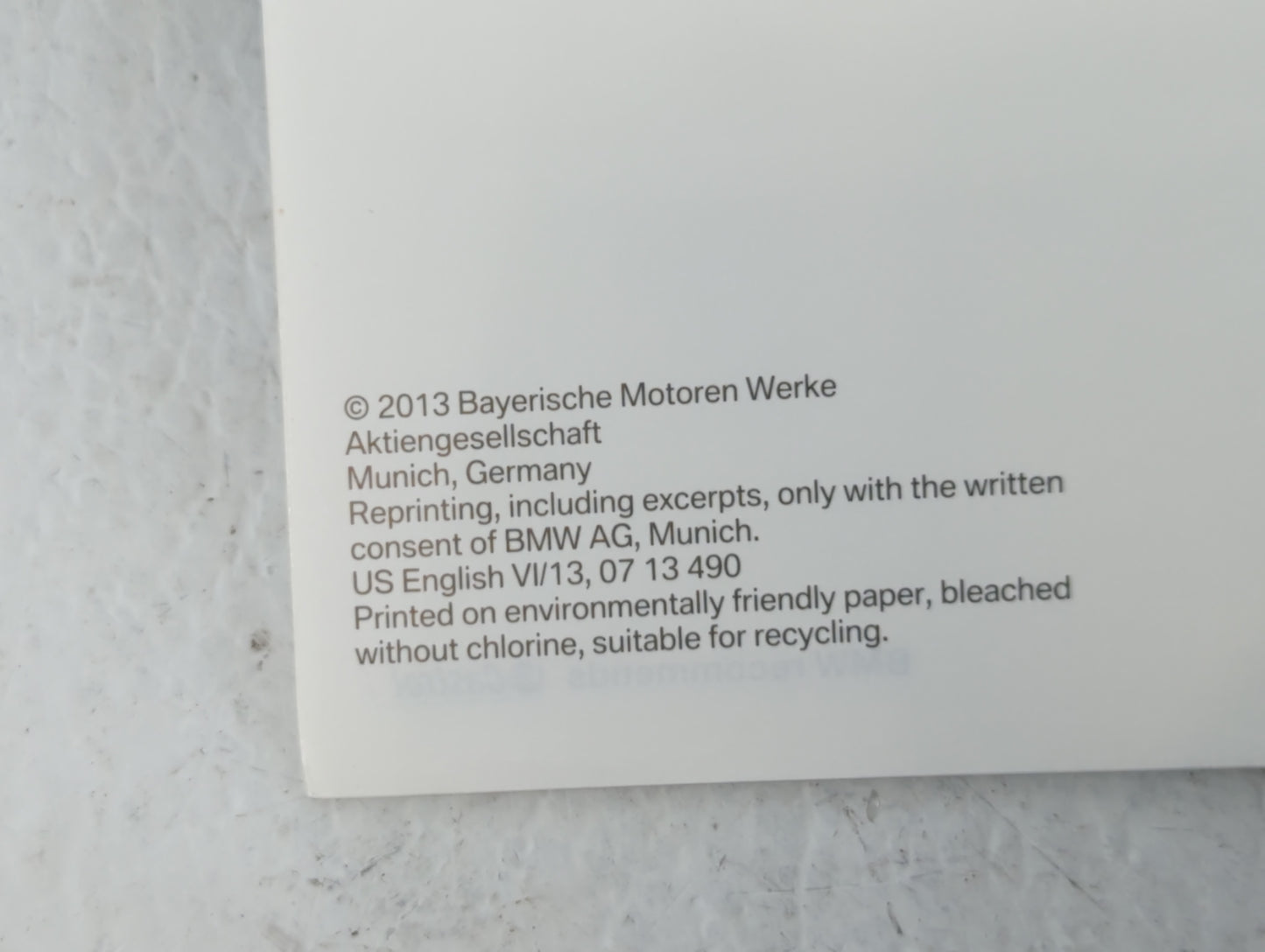 2013 Bmw X4 Owners Manual Book Guide OEM Used Auto Parts - Oemusedautoparts1.com