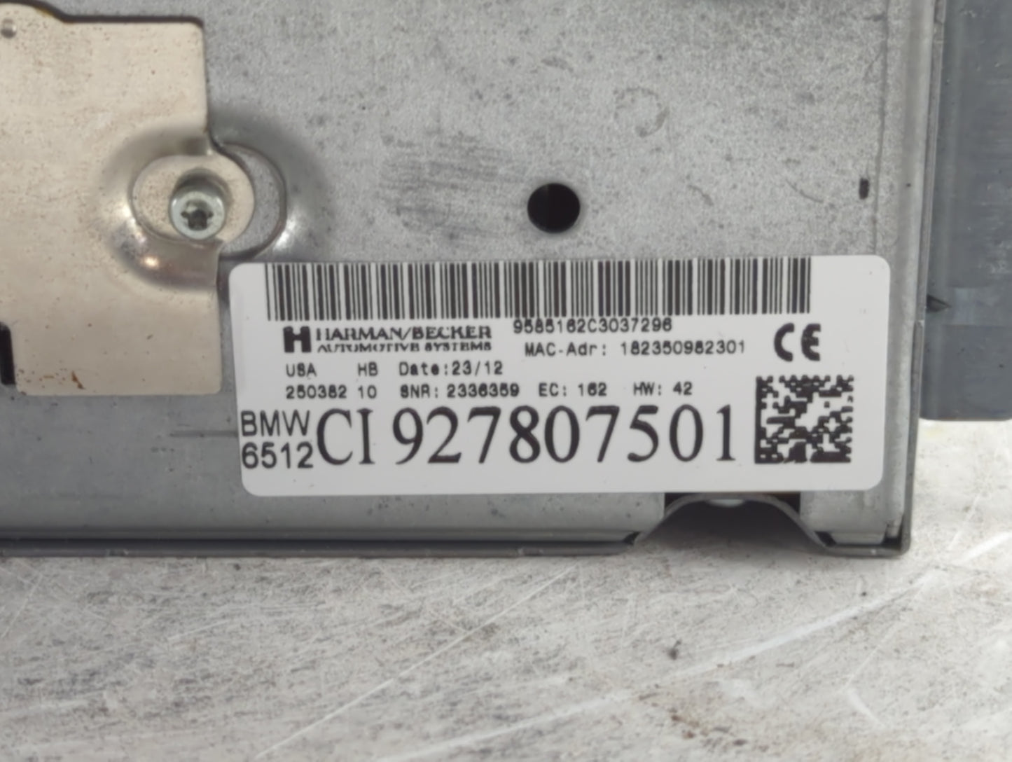 2013 Bmw X5 Radio AM FM Cd Player Receiver Replacement P/N:927807501 Fits OEM Used Auto Parts - Oemusedautoparts1.com