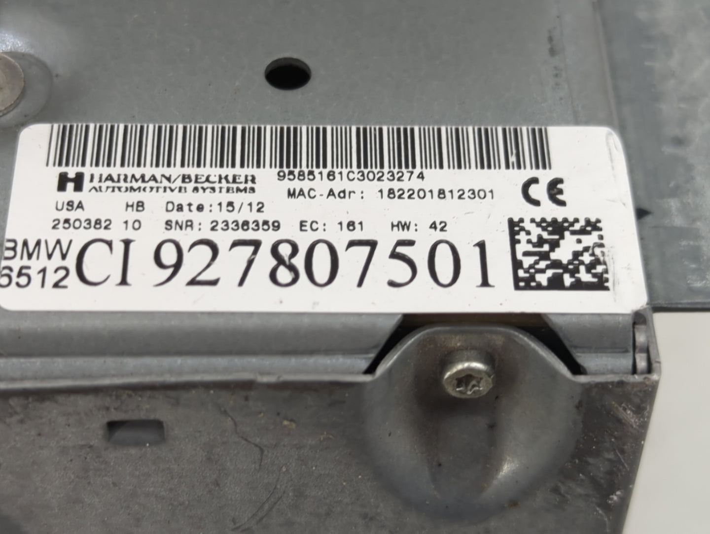 2011-2013 Bmw X5 Radio AM FM Cd Player Receiver Replacement P/N:927807501 Fits Fits 2011 2012 2013 2014 OEM Used Auto Parts 