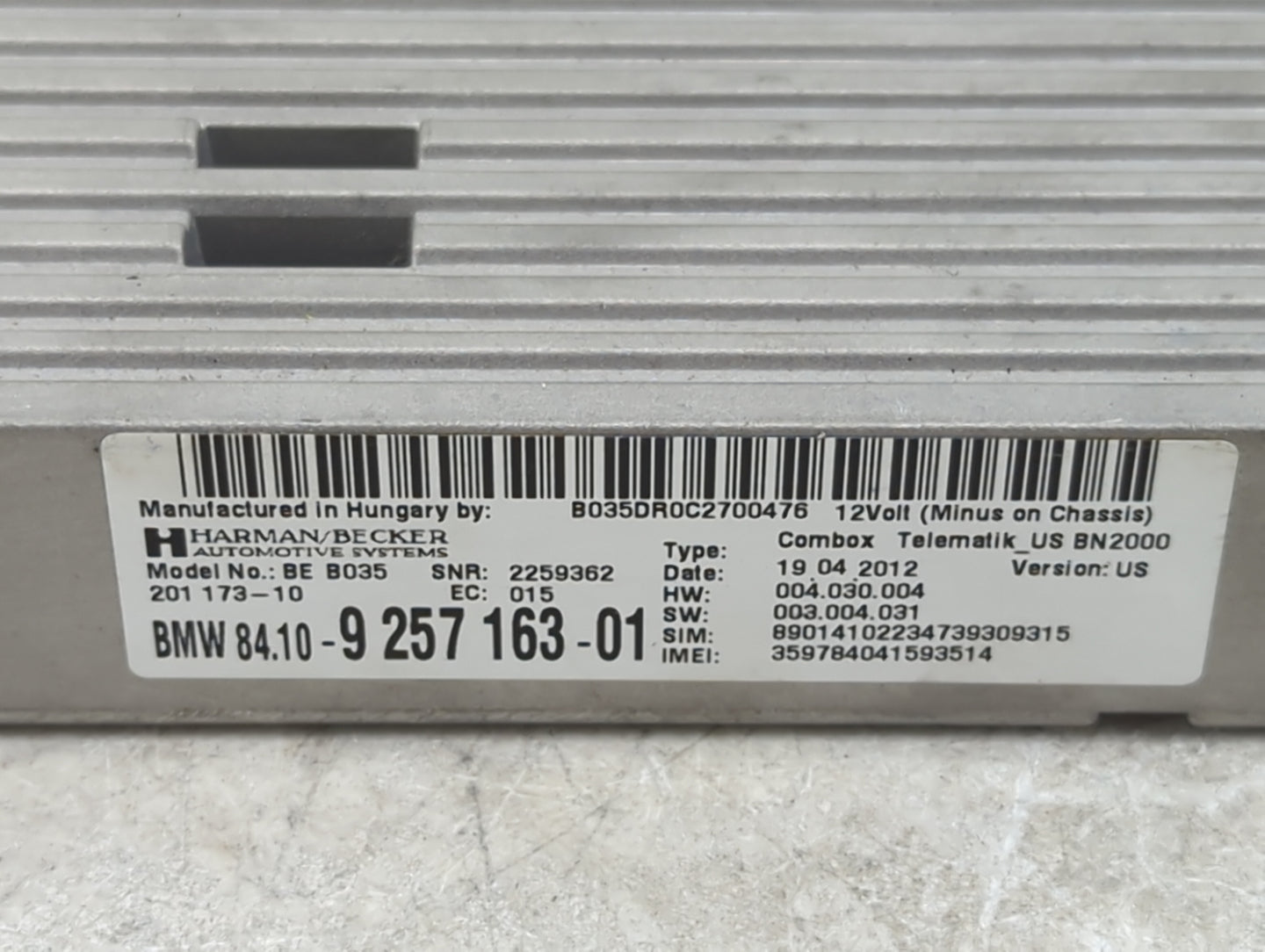 2011-2013 Bmw X5 Telematics Control Module - Oemusedautoparts1.com