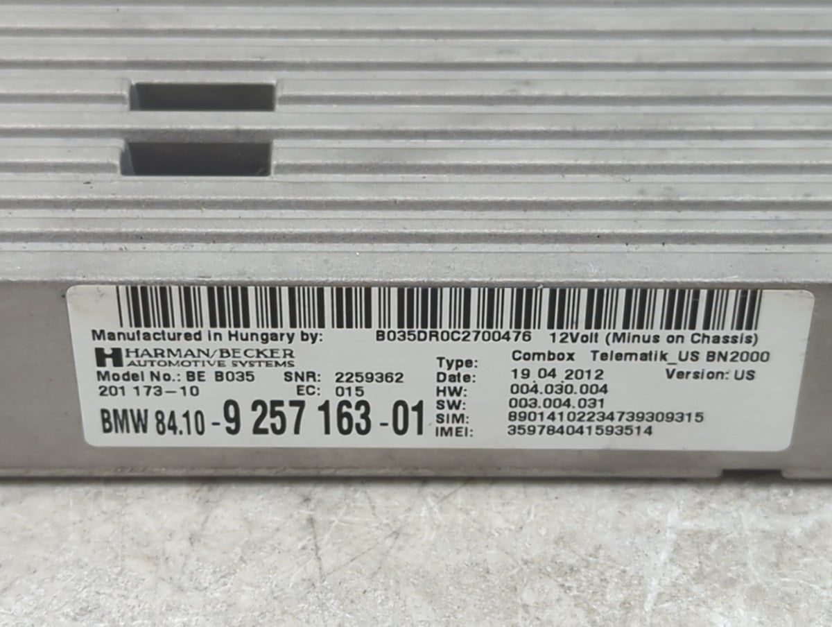 2011-2013 Bmw X5 Telematics Control Module 1452749 - Oemusedautoparts1.com