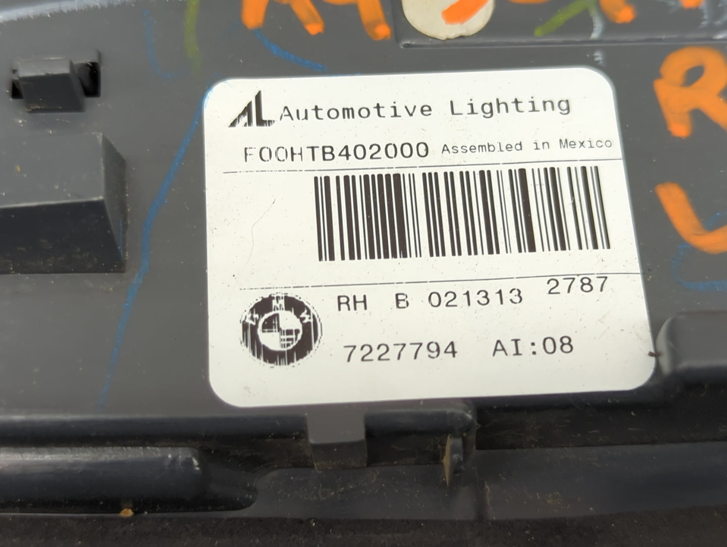 2011-2013 Bmw X5 Tail Light Assembly Passenger Right OEM P/N:7227794 B021313, F00HTB402000 Fits Fits 2011 2012 2013 OEM Used