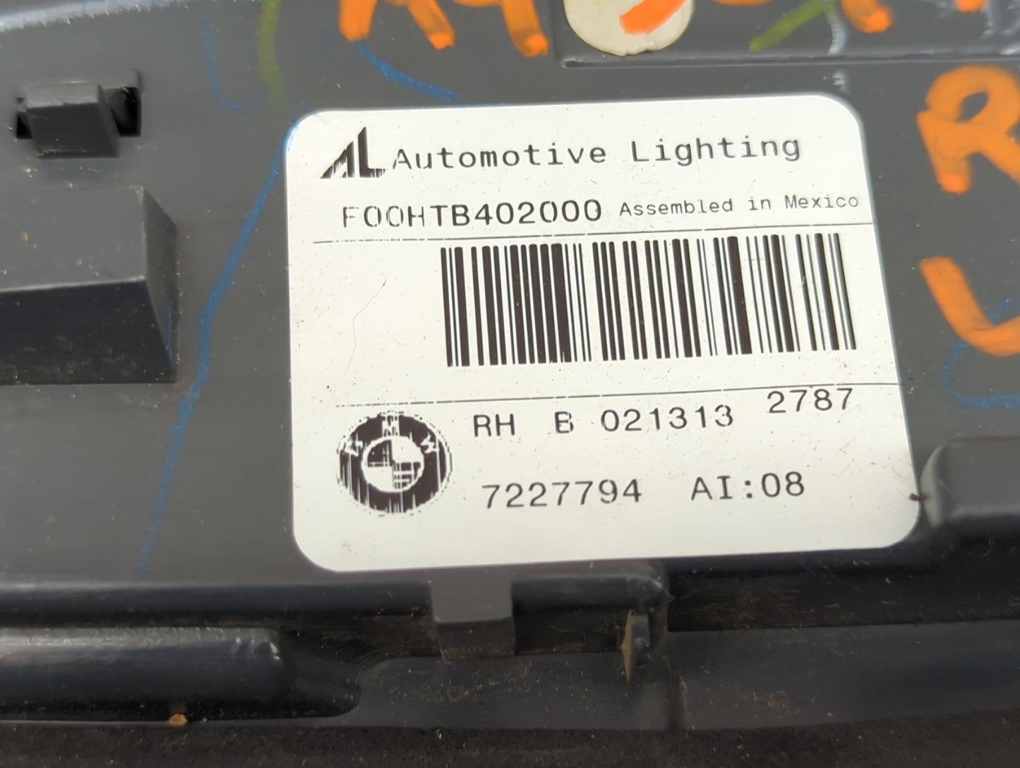 2011-2013 Bmw X5 Tail Light Assembly Passenger Right OEM P/N:7227794 B021313, F00HTB402000 Fits Fits 2011 2012 2013 OEM Used
