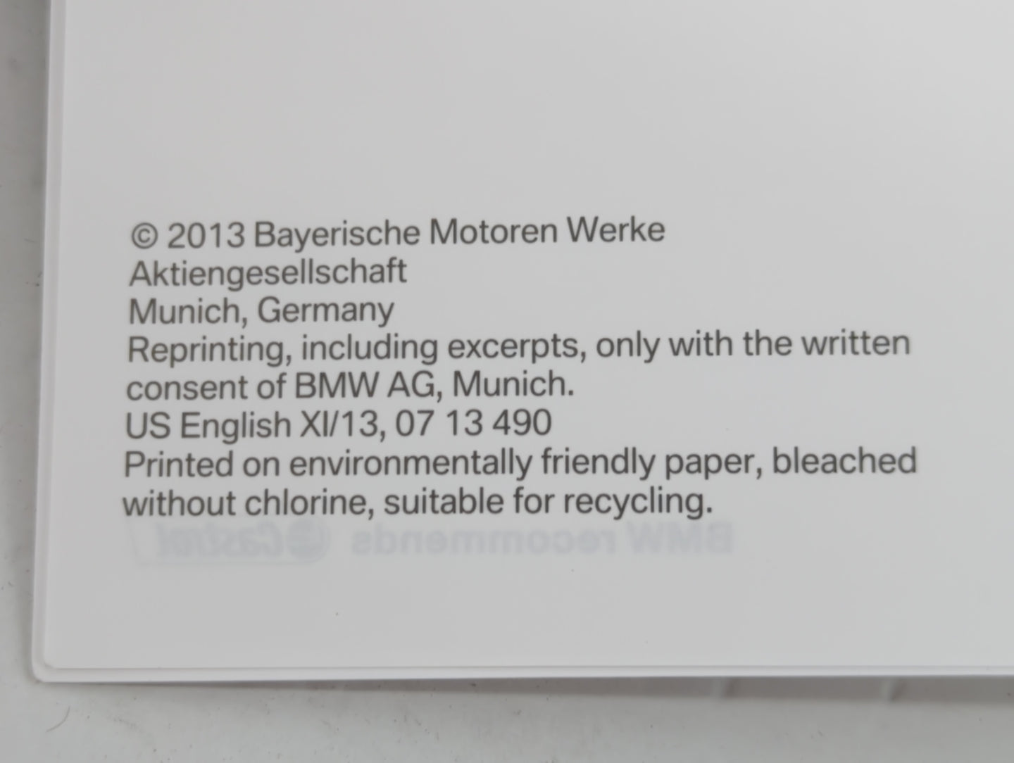 2013 Bmw X5 Owners Manual Book Guide OEM Used Auto Parts - Oemusedautoparts1.com