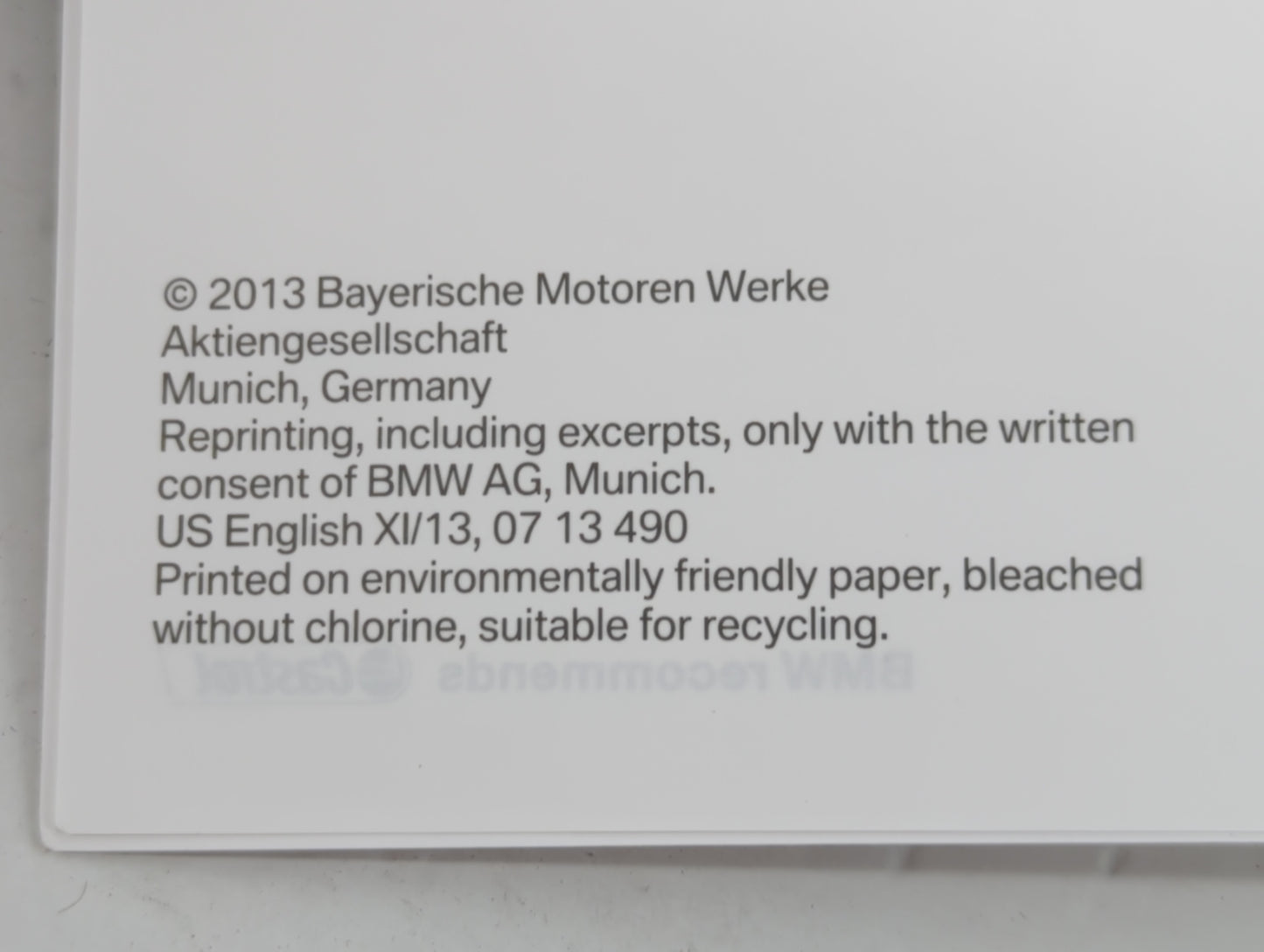 2013 Bmw X5 Owners Manual Book Guide OEM Used Auto Parts - Oemusedautoparts1.com