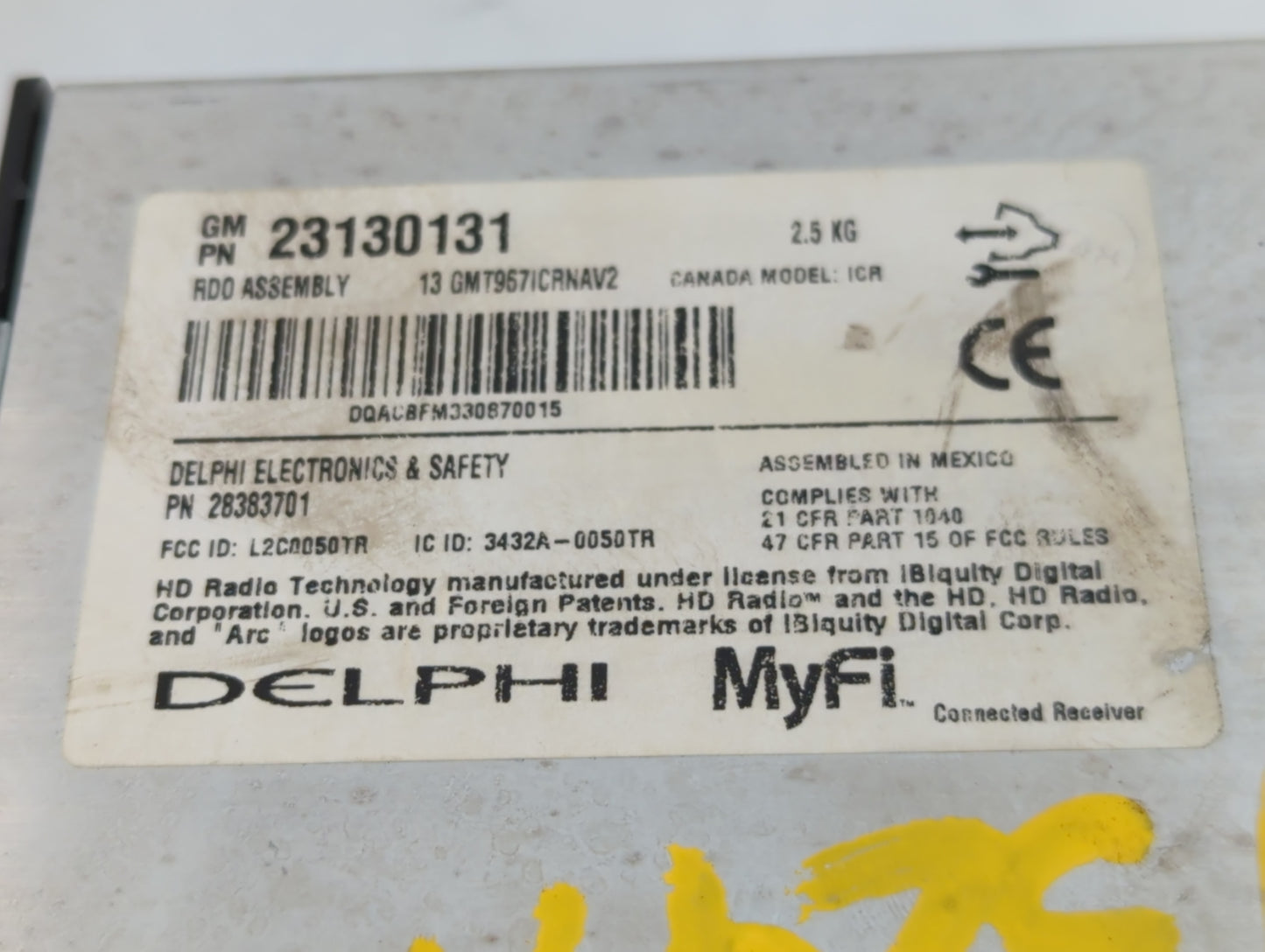 2013-2014 Buick Enclave Radio AM FM Cd Player Receiver Replacement P/N:23130131 Fits Fits 2013 2014 OEM Used Auto Parts - Oe