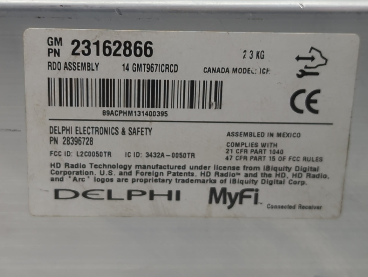 2013 Buick Enclave Radio AM FM Cd Player Receiver Replacement P/N:23162866 Fits OEM Used Auto Parts - Oemusedautoparts1.com
