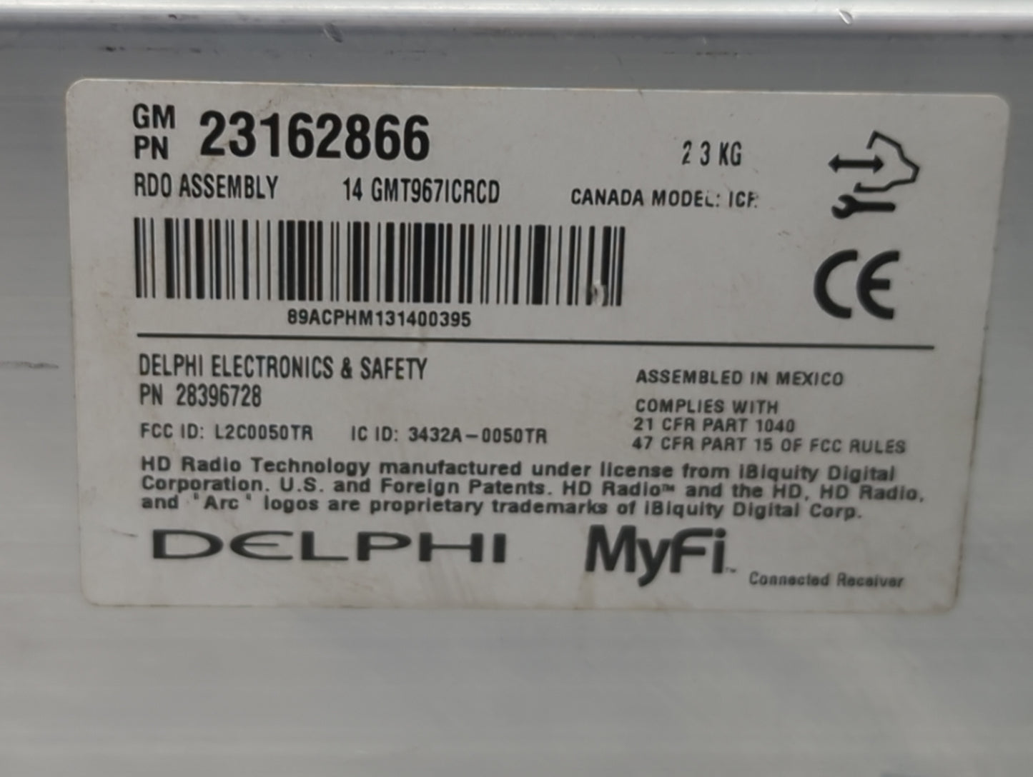 2013 Buick Enclave Radio AM FM Cd Player Receiver Replacement P/N:23162866 Fits OEM Used Auto Parts - Oemusedautoparts1.com