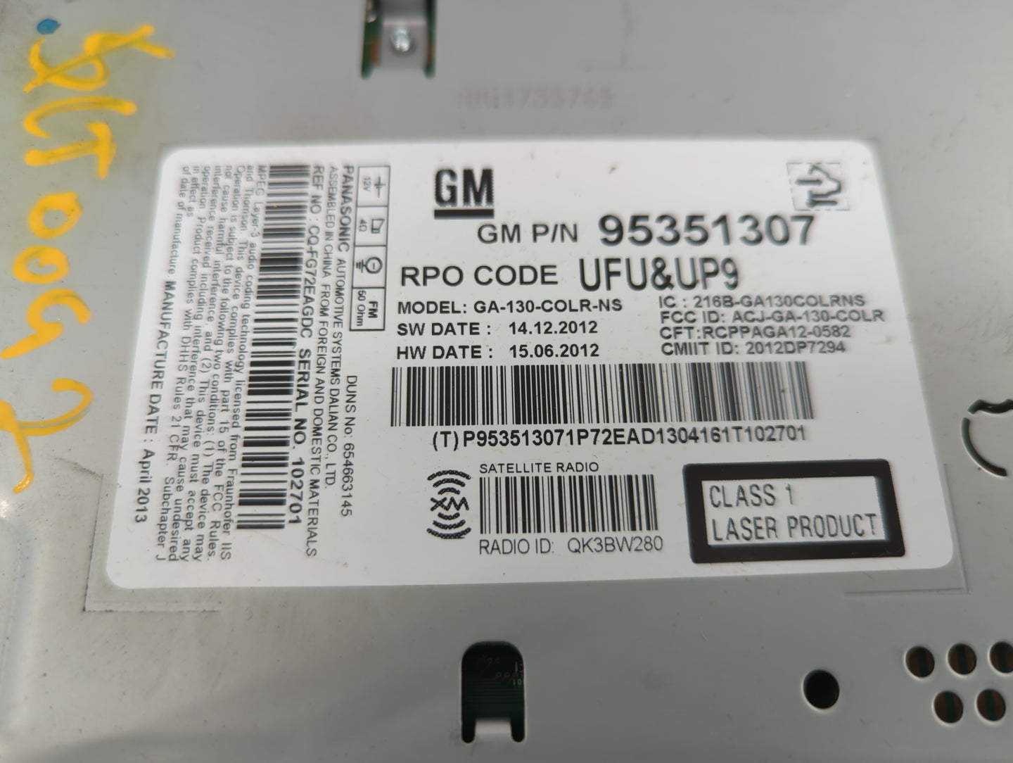 2013-2014 Buick Encore Am Fm Cd Player Radio Receiver - Oemusedautoparts1.com