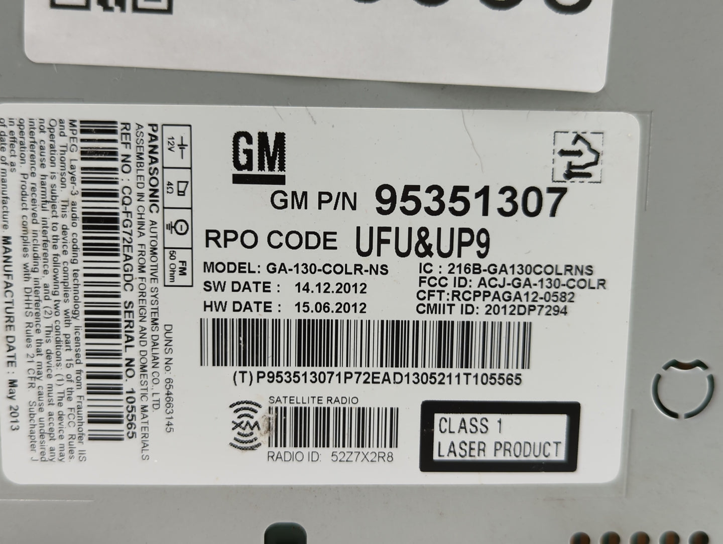 2013-2014 Buick Encore Am Fm Cd Player Radio Receiver - Oemusedautoparts1.com