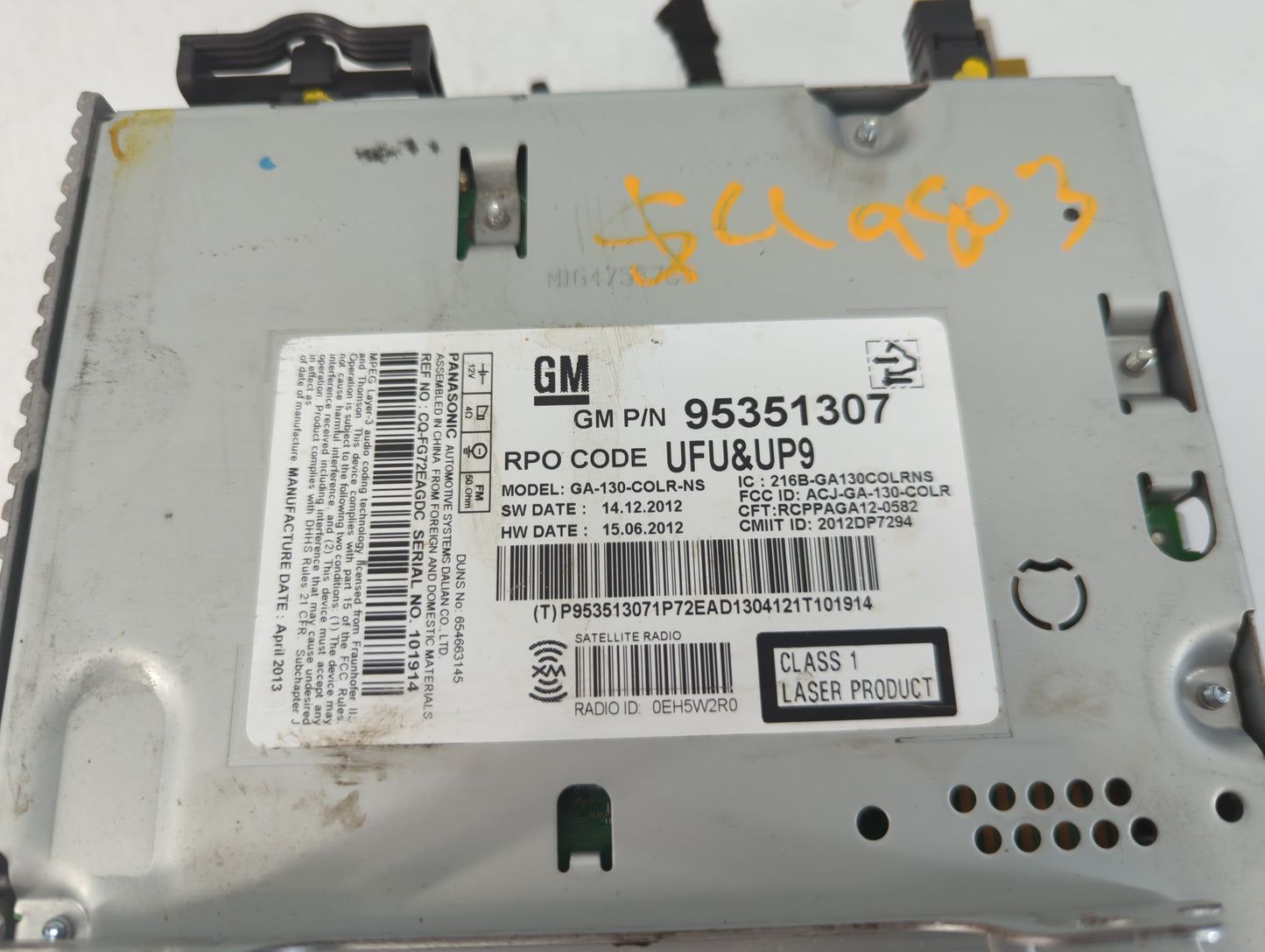 2013-2014 Buick Encore Radio AM FM Cd Player Receiver Replacement P/N:95351307 95298147 Fits Fits 2013 2014 OEM Used Auto Pa