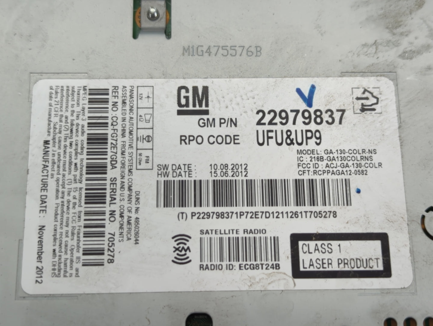 2013-2013 Buick Regal Am Fm Cd Player Radio Receiver - Oemusedautoparts1.com