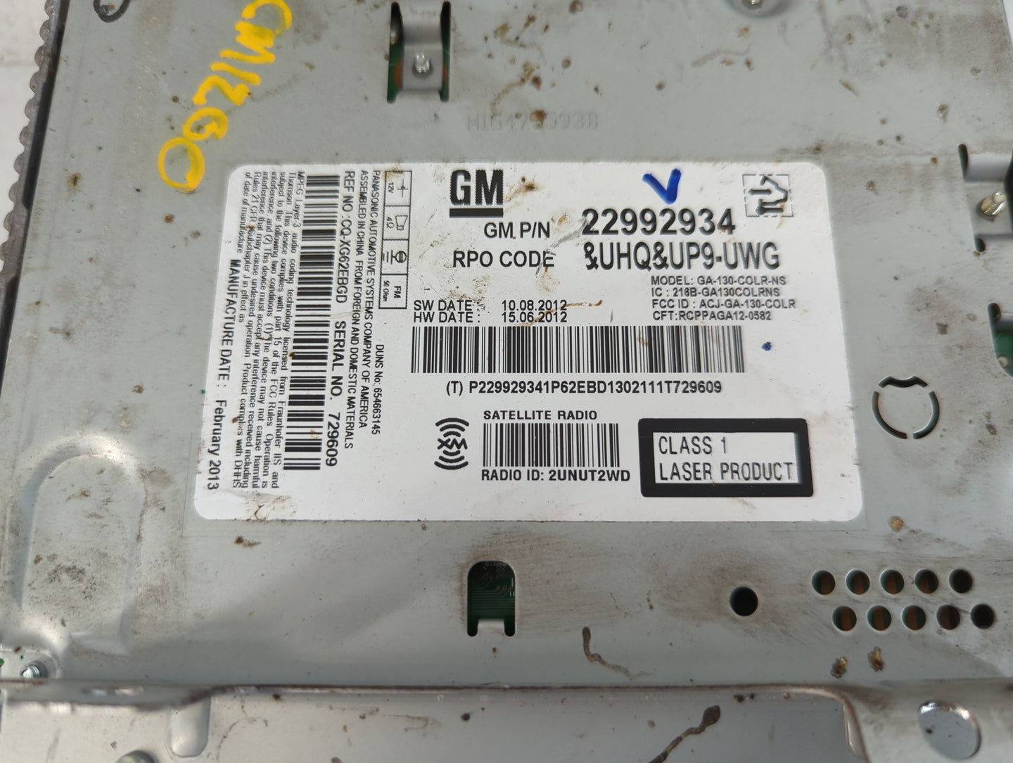 2013 Buick Verano Radio AM FM Cd Player Receiver Replacement P/N:22992934 Fits OEM Used Auto Parts - Oemusedautoparts1.com