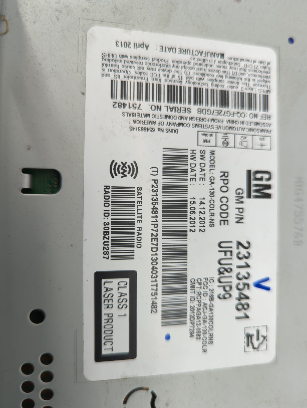 2013 Buick Verano Radio AM FM Cd Player Receiver Replacement P/N:23135481 Fits OEM Used Auto Parts - Oemusedautoparts1.com
