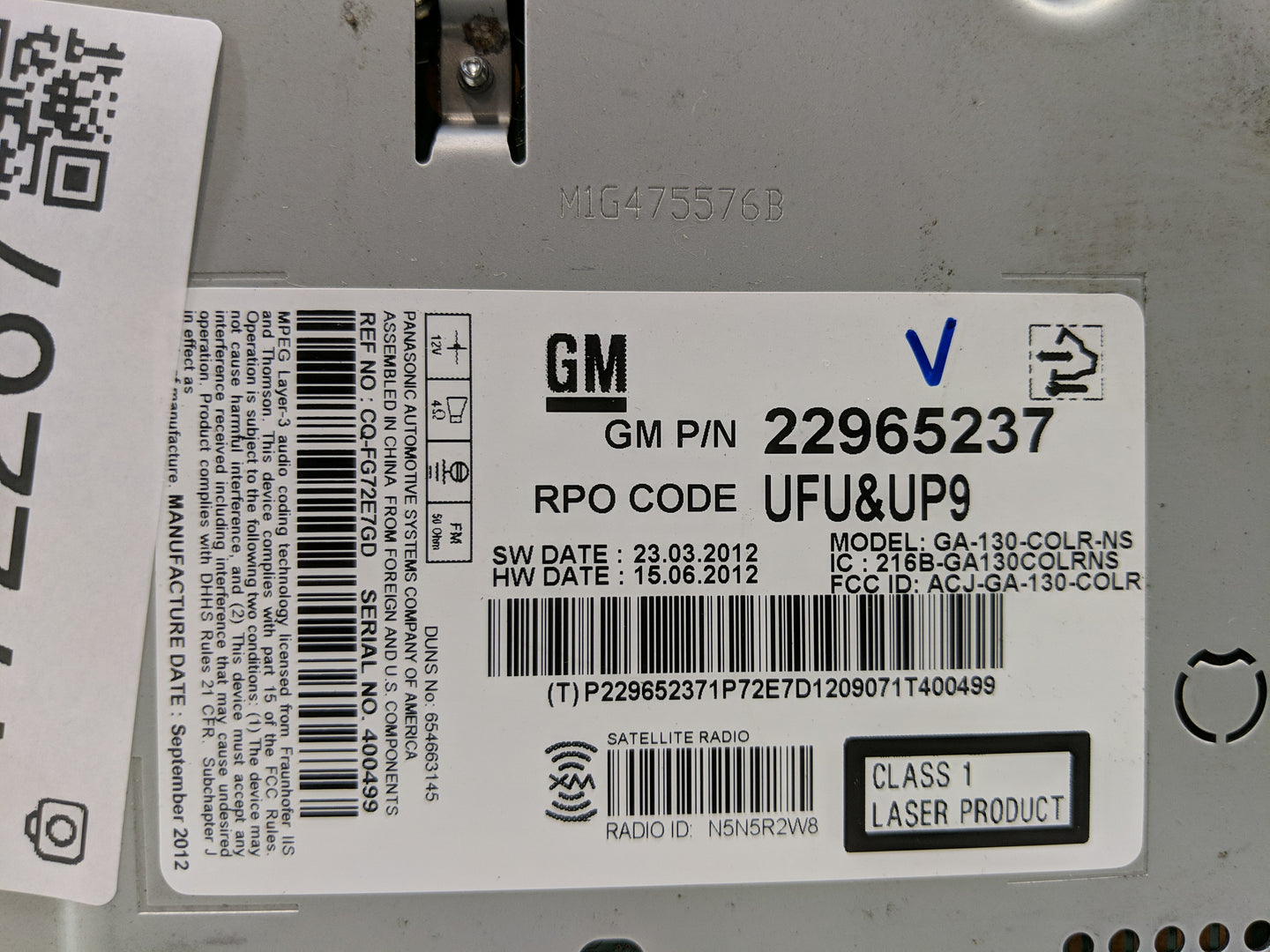 2013 Buick Verano Radio AM FM Cd Player Receiver Replacement Fits OEM Used Auto Parts - Oemusedautoparts1.com