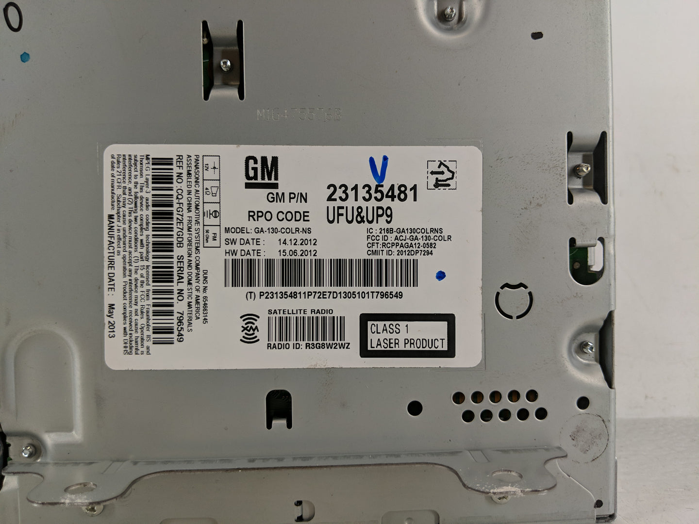 2013 Buick Verano Radio AM FM Cd Player Receiver Replacement P/N:23135481 Fits OEM Used Auto Parts - Oemusedautoparts1.com