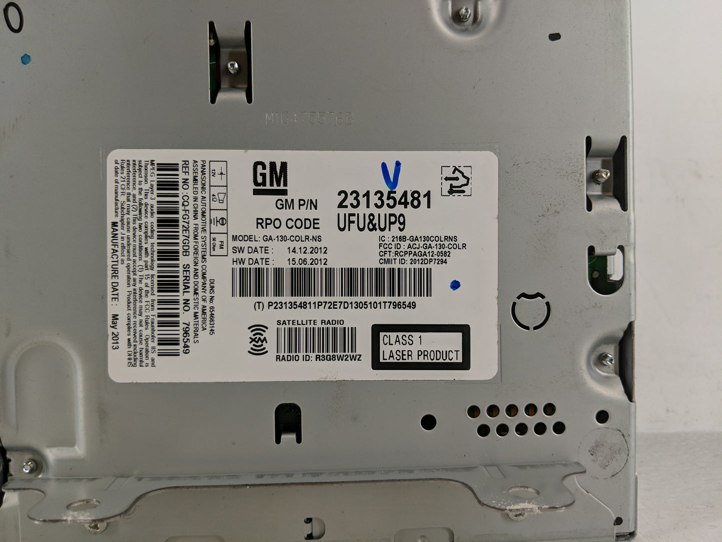 2013 Buick Verano Radio AM FM Cd Player Receiver Replacement P/N:23135481 Fits OEM Used Auto Parts - Oemusedautoparts1.com
