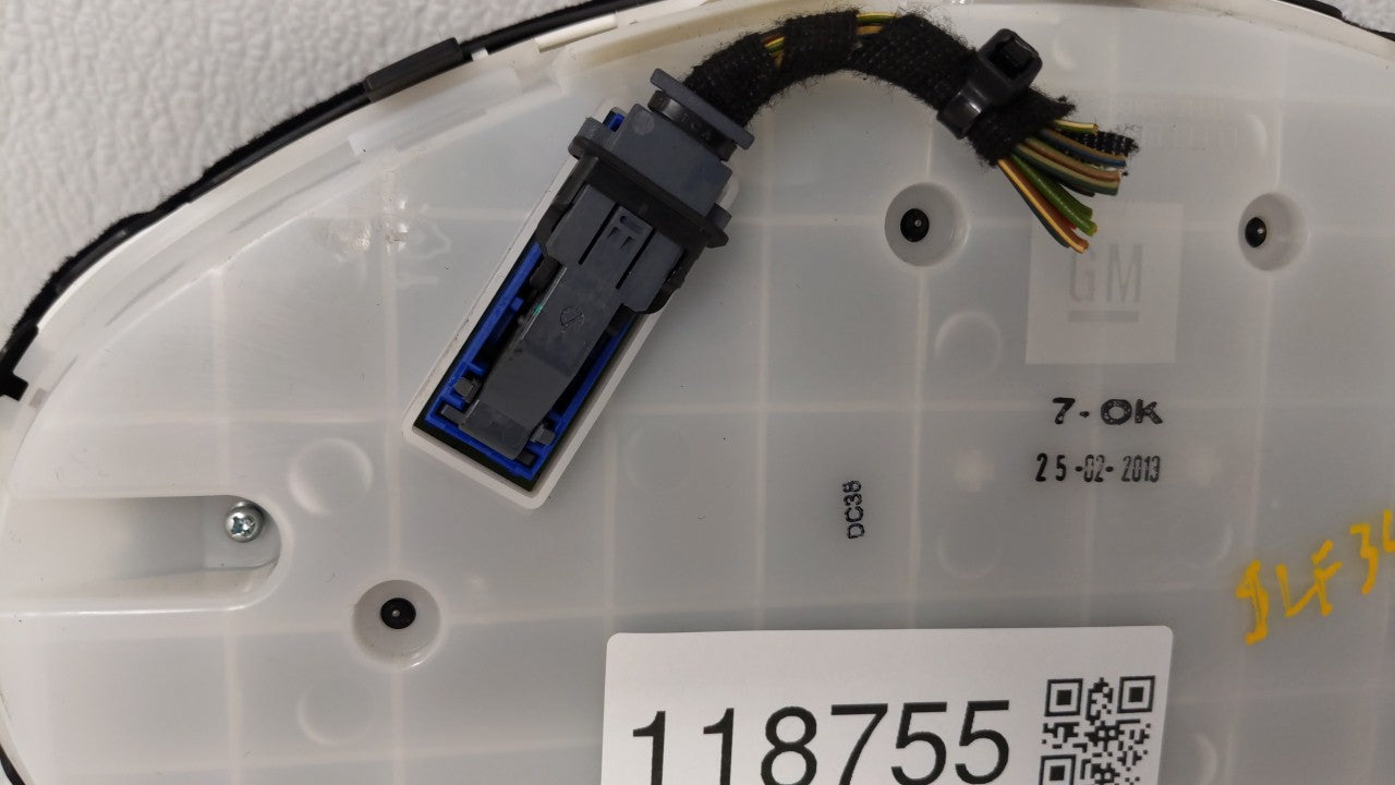 2013 Buick Verano Instrument Cluster Speedometer Gauges P/N:22978276 Fits OEM Used Auto Parts - Oemusedautoparts1.com