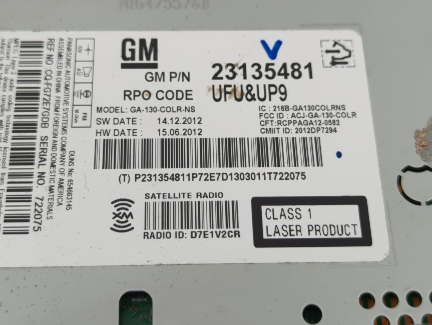 2013-2013 Buick Verano Am Fm Cd Player Radio Receiver - Oemusedautoparts1.com
