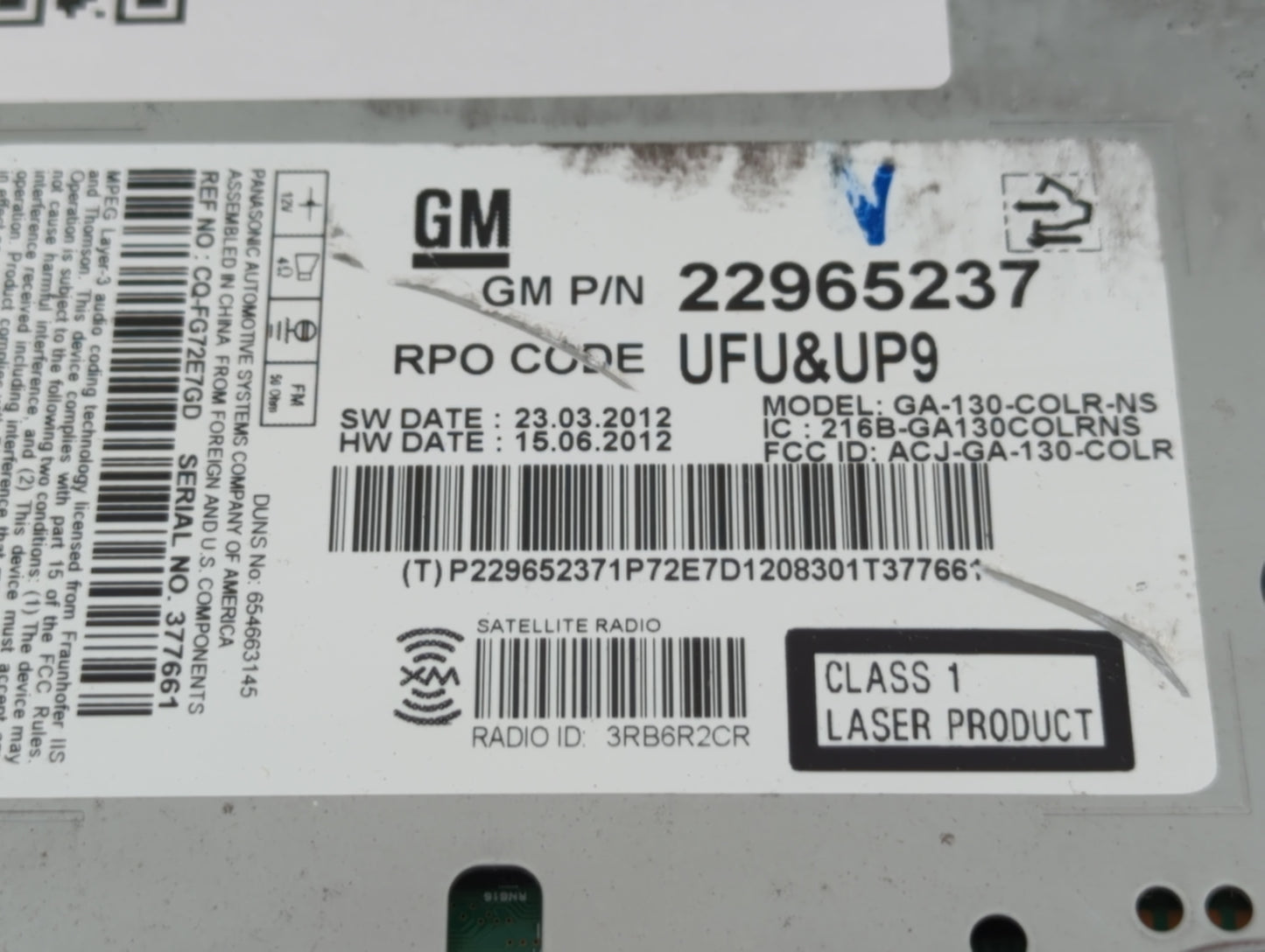 2013-2013 Buick Verano Radio Control Panel - Oemusedautoparts1.com