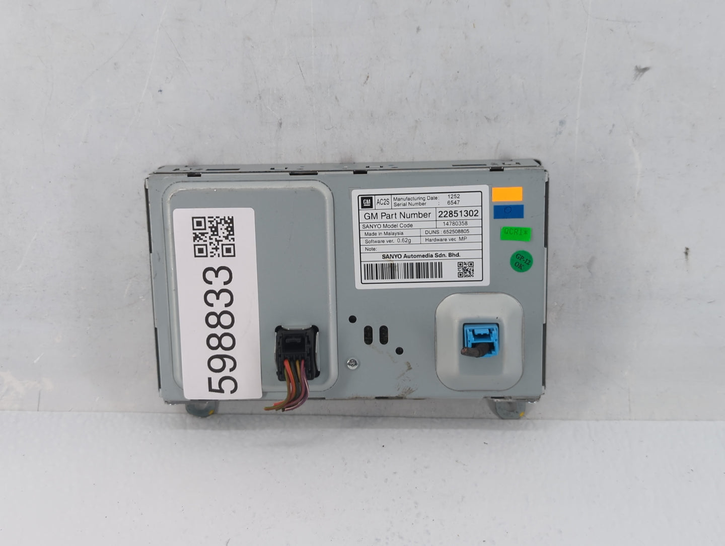 2013 Buick Verano Radio AM FM Cd Player Receiver Replacement P/N:22851302 Fits OEM Used Auto Parts - Oemusedautoparts1.com