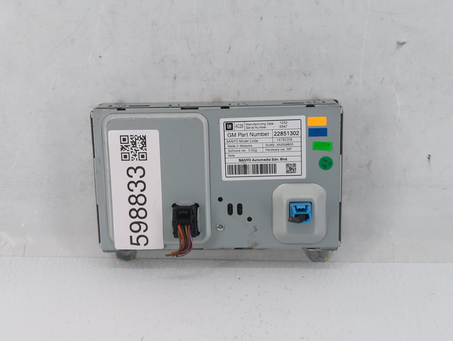 2013 Buick Verano Radio AM FM Cd Player Receiver Replacement P/N:22851302 Fits OEM Used Auto Parts - Oemusedautoparts1.com