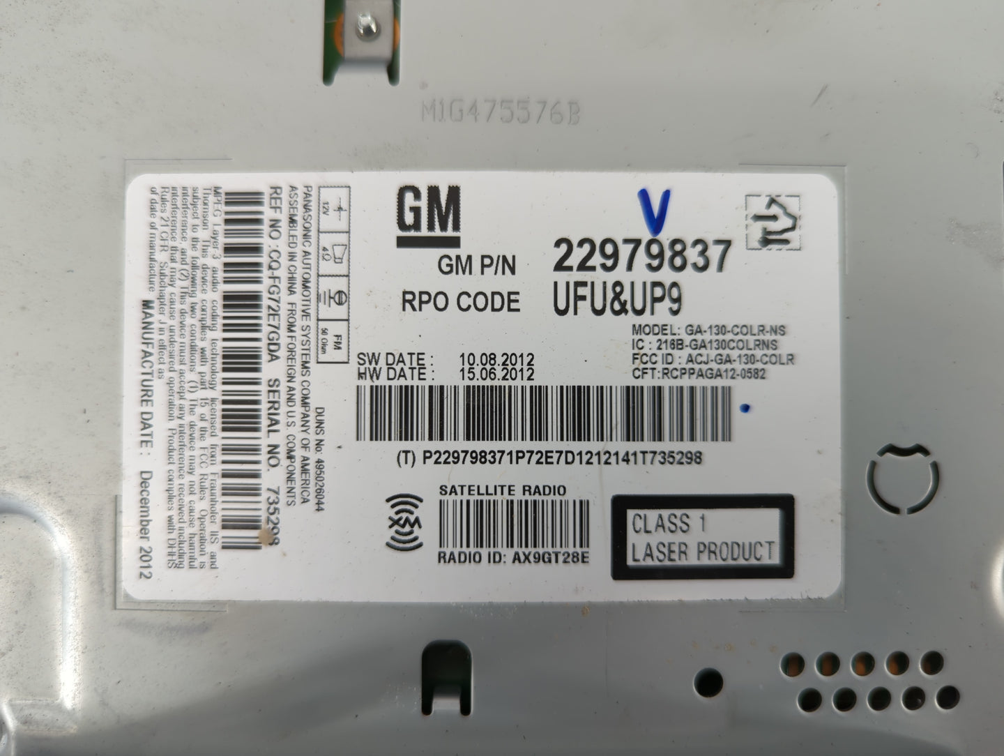 2013-2013 Buick Verano Am Fm Cd Player Radio Receiver - Oemusedautoparts1.com